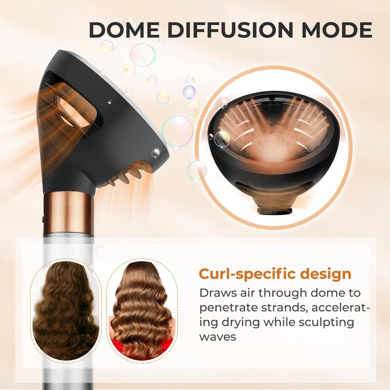 AIKOLZON Large Round Volumizing Brush Attachment for Dyson Airwrap Stylers (HS01/HS05) - XL Oval Copper Hair Brush for Bouncy Blowout, Root Lift & Salon Curls (Upgraded Diffuser) - Image 4